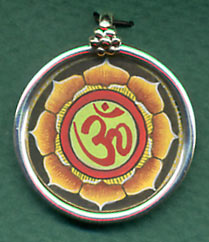 Silver Om Pendant, Painted