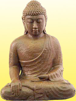 Stone Buddha Statue With Antique Finish, 13 Inches: The Buddha Garden