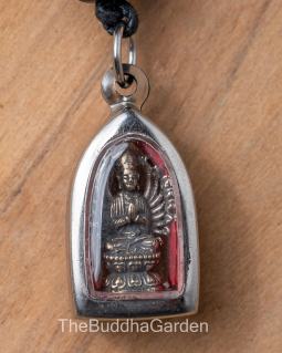 Kuan Yin Pendant Amulet with Thousand Hands with Necklace Cord