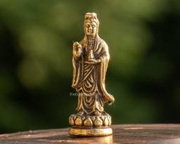 Brass Kuan Yin Statue, 1 Inch