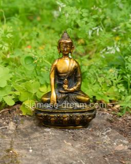 Calling The Earth To Witness Buddha Statue, Brass