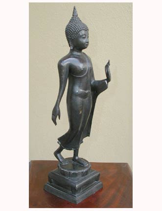 Wood sculpture of Buddha in Jnana mudra - Artisans Crest