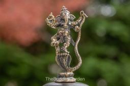 Ganesha Dancing on Nagas Serpents Statue, 3 Inches Tall