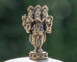 Three Headed Ganesha Statue, 1.5 Inches Tall