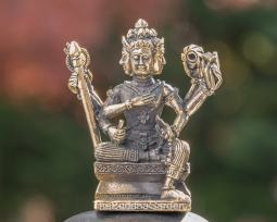 Brass Lord Brahma Statue, 2.25 Inches