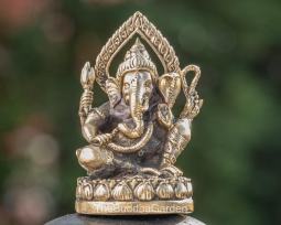 Brass Sitting Ganesh Statue 2 Inches Tall