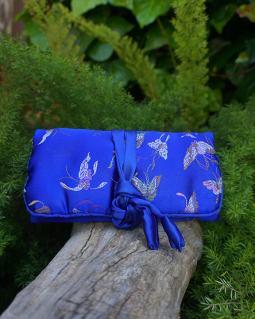 Satin Butterfly Jewelry Roll Bag