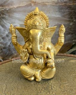 Sitting Ganesha Statue, Brass