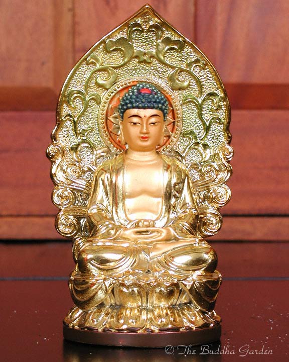 Gold Colored Buddha Figurine, 4 Inches: The Buddha Garden