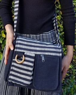 Cotton Messenger Bags with Stripes From Nepal