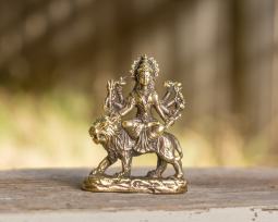 Brass Durga Statue, 2 Inches Tall